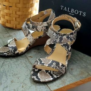 New Talbot's Snakeskin print strappy sandal.